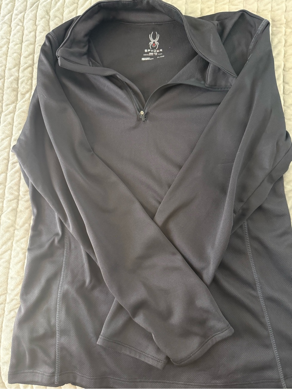Spyder Black Long-Sleeve Quarter-Zip Base Layer Pullover